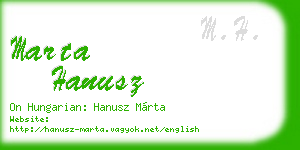 marta hanusz business card